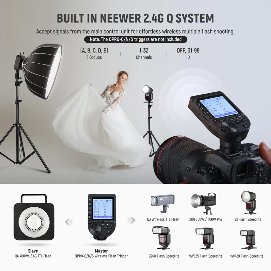 NEEWER Q4 400Ws 2.4G TTL Flash