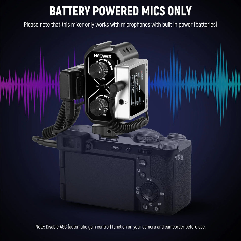 NEEWER MM01/MM02 Dual Channel Audio Mixer for Camera & Microphone