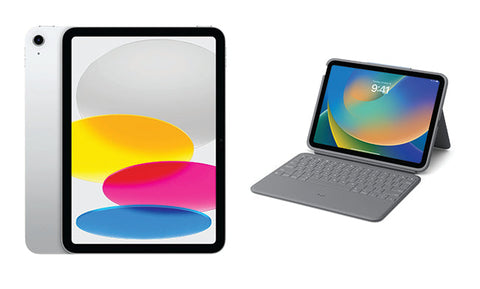Apple iPad Wi-Fi 256GB (10TH GEN) Bundle includes: Logitech Rugged Folio Keyboard Case