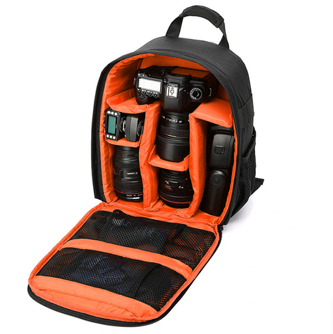 Waterproof SLR Camera Soft Case Bag Backpack Rucksack Orange