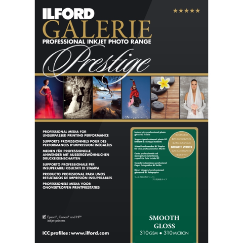 Ilford GALERIE Prestige Smooth Gloss Paper A3+ 25 sheets.