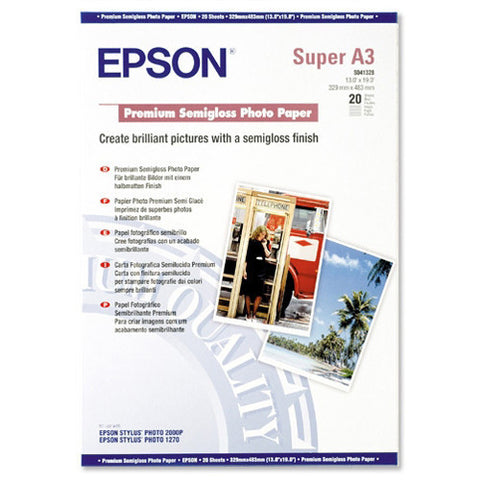 Epson | A3+ Premium Semigloss Photo Paper - 20 Sheets (251gsm)