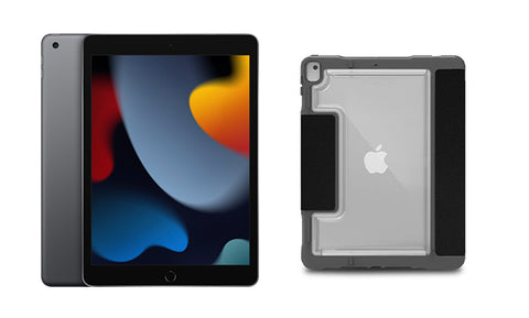 Apple iPad Wi-Fi 256B (9TH GEN) Bundle includes: iPad - STM Dux Plus Duo Case 8th & 9th Gen