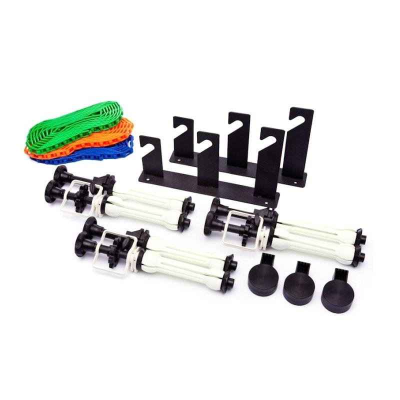 B-3W Wall Mounted Backdrop System (Includes Triple Hooks + 3 x Expansion Core Grips with Chains