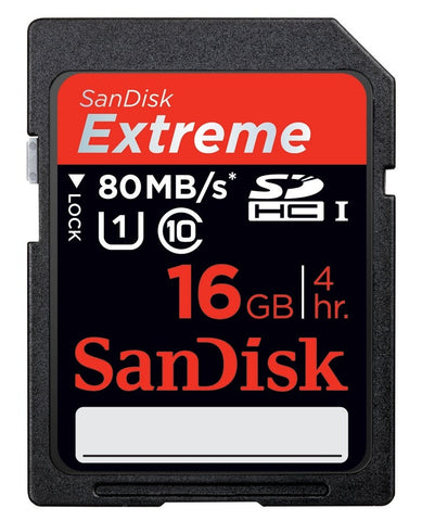 SanDisk | 16GB Extreme SD Card (SDHC) 80MB/s